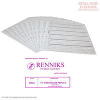 RENNIKS CR42 Coin Album Pages Packet of 10 - Suits Australian $1 and 10c Coins