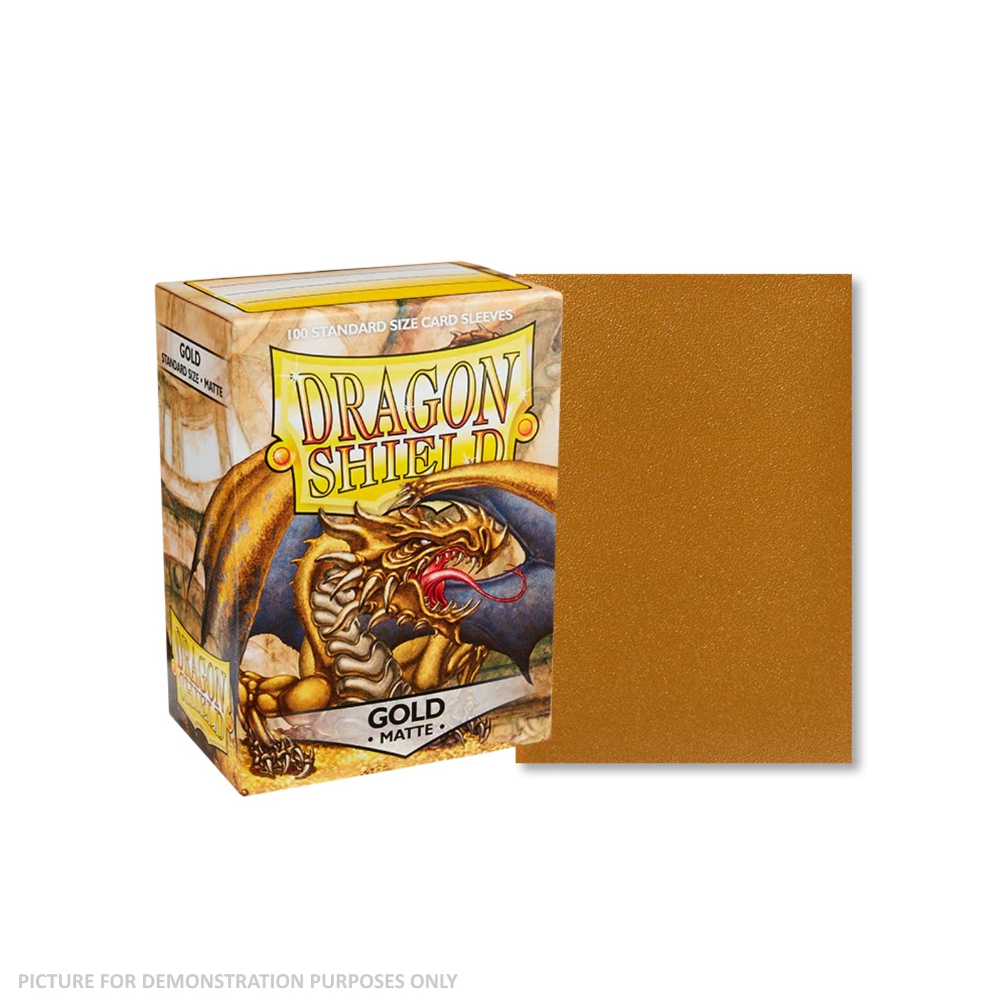Dragon Shield 100 Standard Size Card Sleeves - Matte Gold