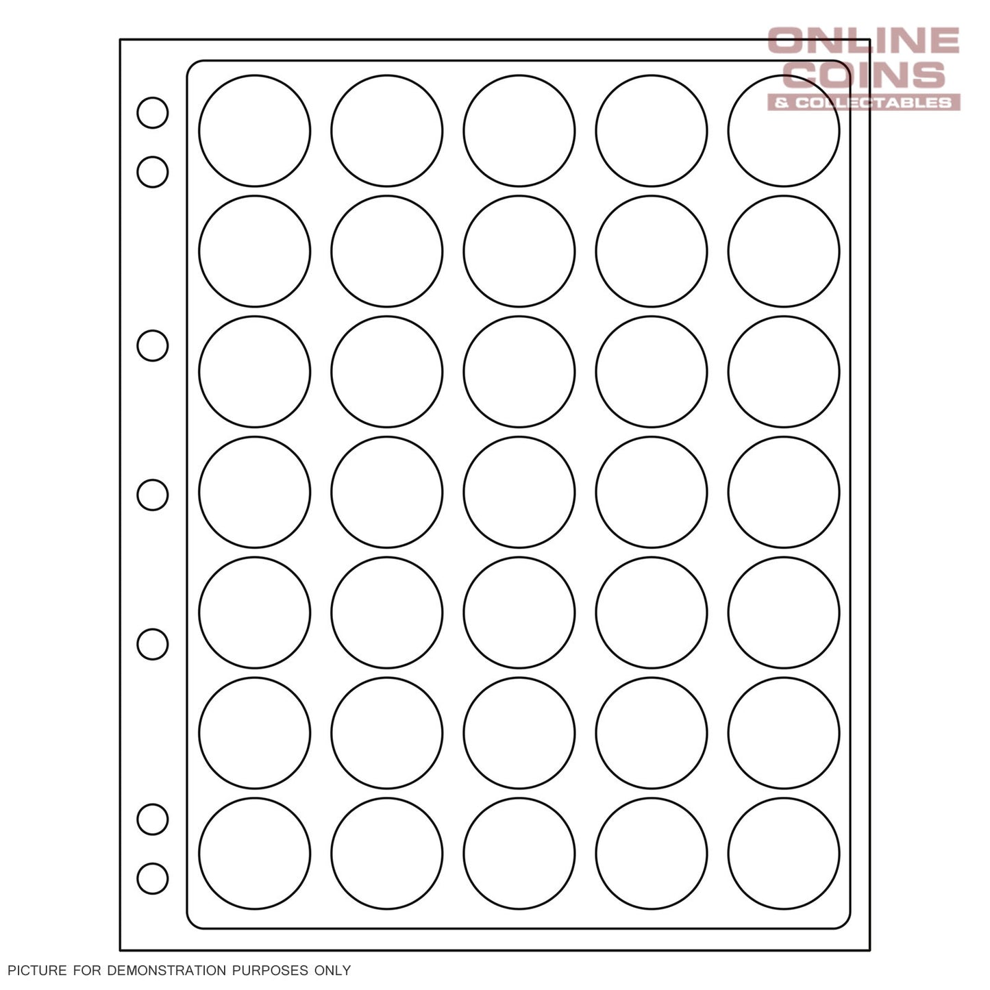 Lighthouse ENCAP 26-27 Clear Pages for 35 Round Coin Capsules - Perfect for $1