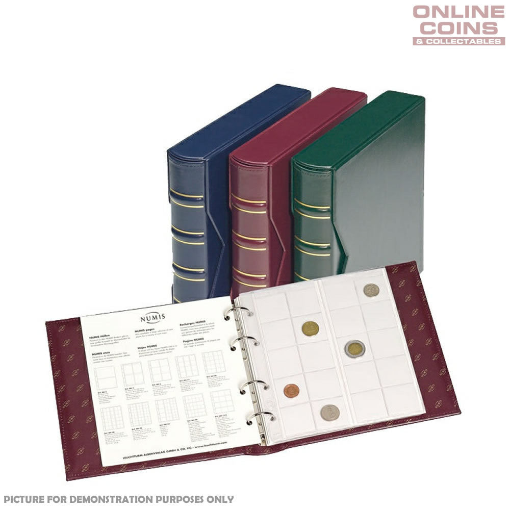 Lighthouse - Classic Numis Coin and Banknote Album With Slipcase Including 5 Assorted Pages - Red