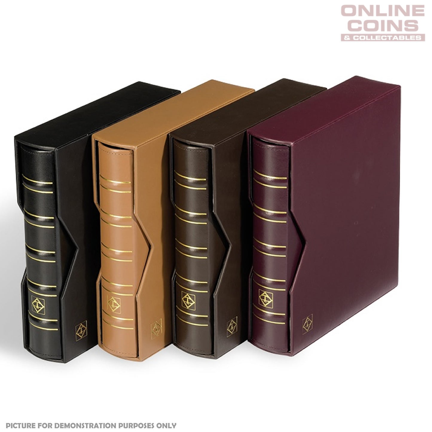 Lighthouse - Classic Optima Leather Coin, Stamp & Banknote Album With Slipcase - Black