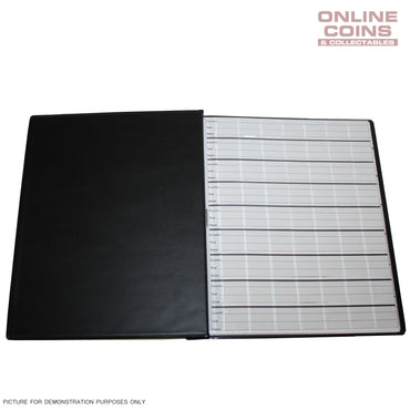 Renniks Coin Album Padded leatherette Cover Including 6 Coin Album Pages - BLACK