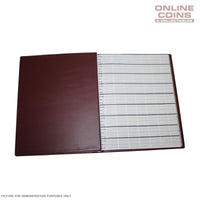 Renniks Coin Album Padded leatherette Cover Including 6 Coin Album Pages - RED
