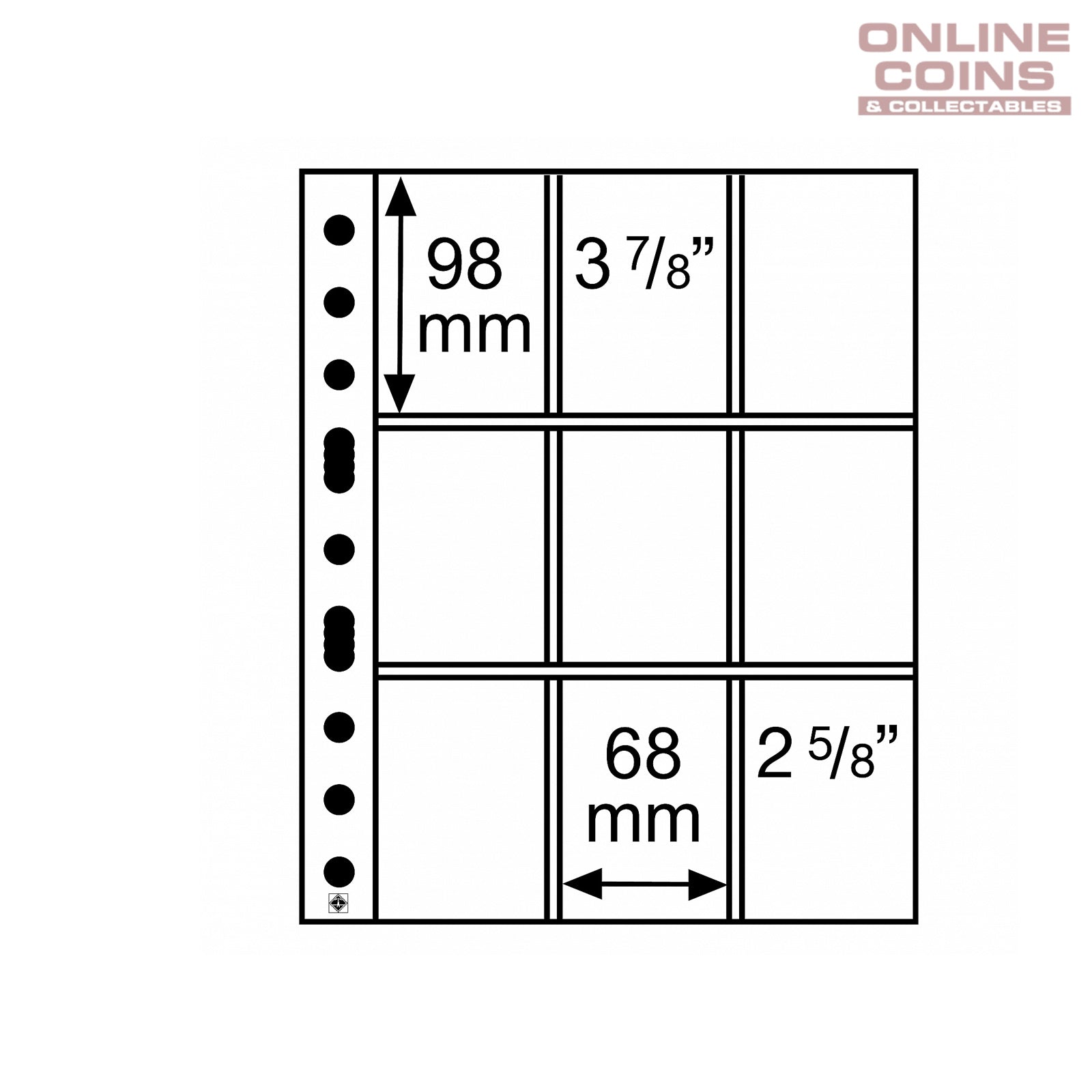 SH312-3/3C Clear Album Pages For Banknotes and Stamps - Suits Grande albums Packet of 50