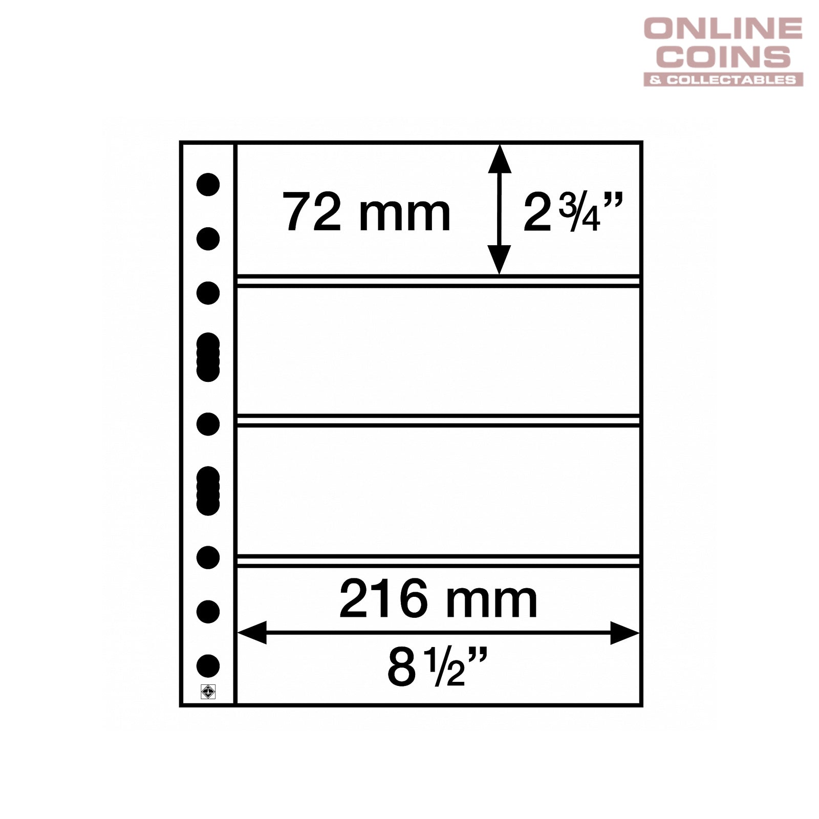 SH312-4C Clear Album Pages For Banknotes and Stamps - Suits Grande albums Packet of 50