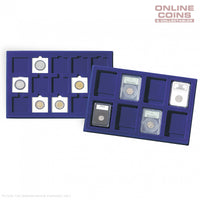 Lighthouse Coin Presentation Trays x 2 TAB35 Blue - Holds 35 Coins up to 39mm (Larger Trays)