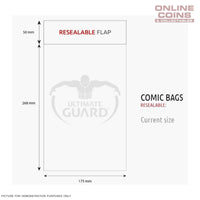 Ultimate Guard CURRENT RESEALABLE Comic Bags - Pack of 100
