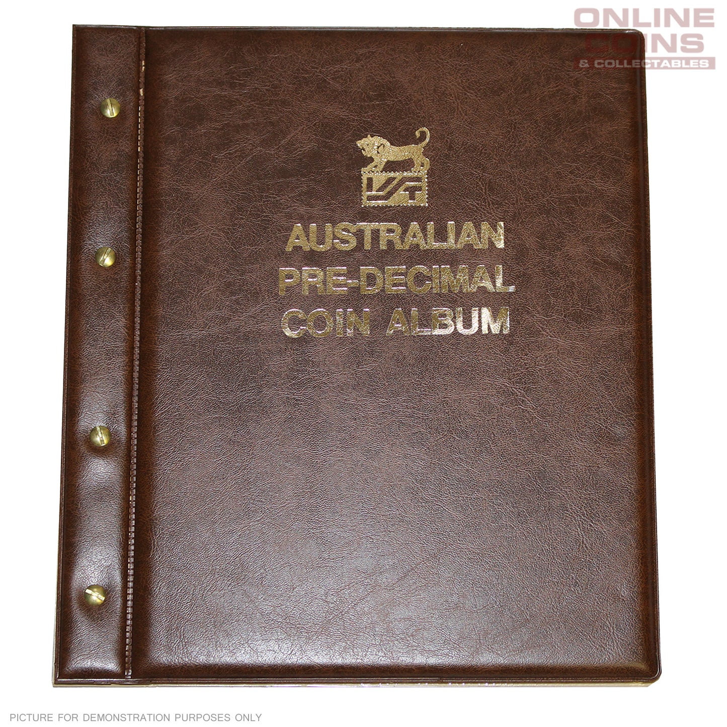 VST Coin Album Padded Leatherette Cover Australia Pre Decimal Pages - BROWN